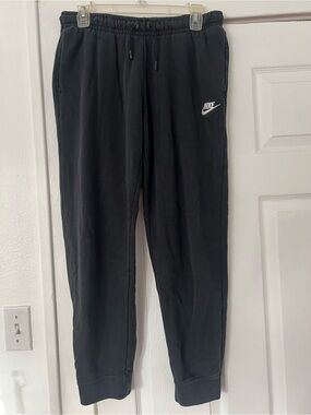 Women’s Nike Black Sweatpants with White Logo Size Medium
